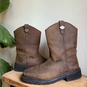 🏷️sold🏷️Harley-Davidson Rustic Brown Leather Boots